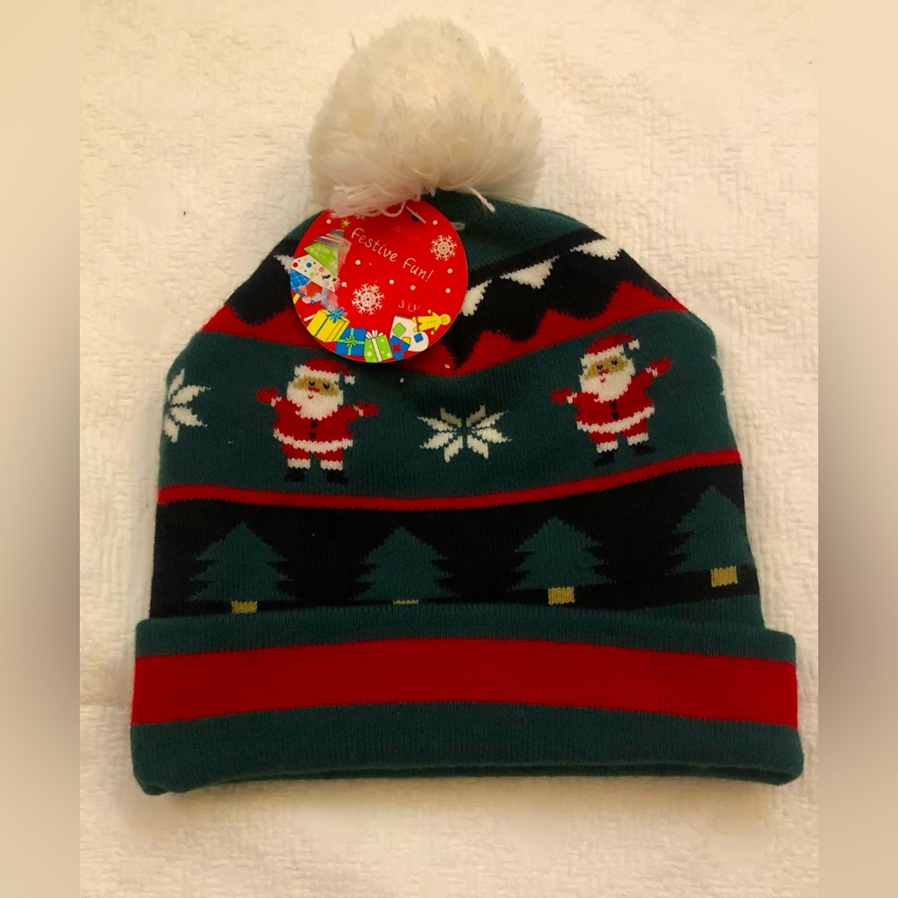 Festive Fun Pom Pom beanie